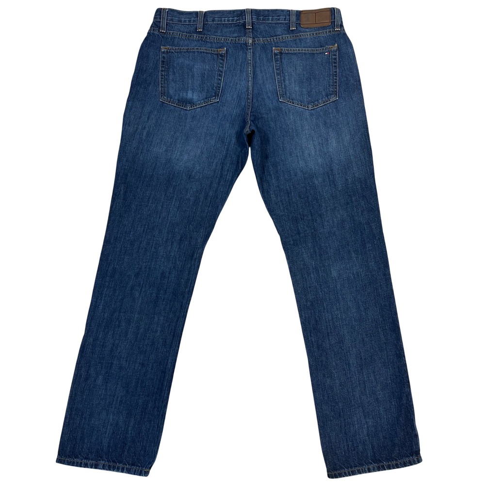 Tommy Hilfiger Straight Leg Jeans 38/34 Blue Dark Wash Denim Classic Grunge